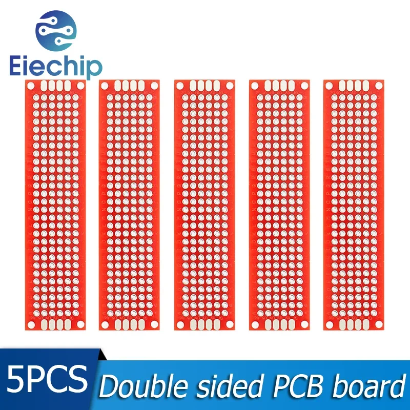 5PCS/LOT Double Side Prototype Board Red 2*8cm PCB Breadboard 2x8cm Diy Universal Printed Circuit Board