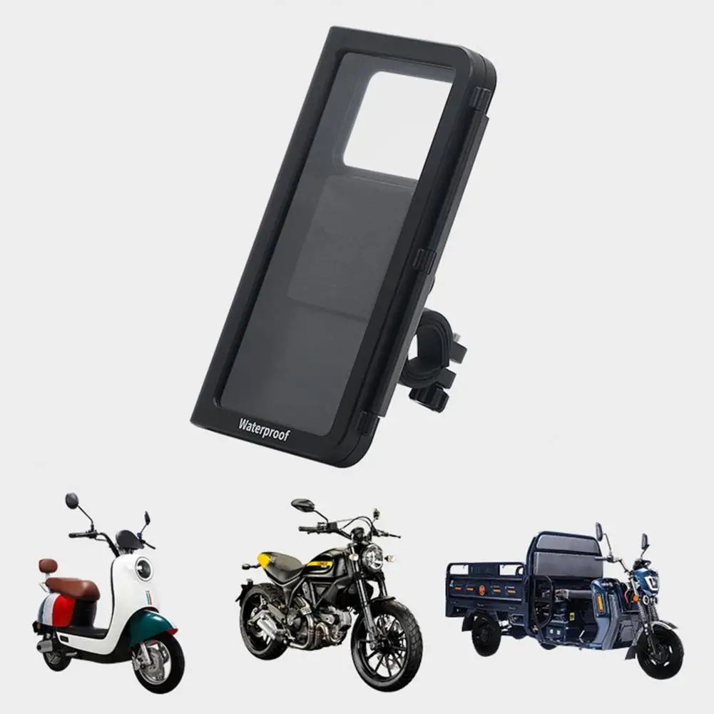 Dustproof Phone Holder Waterproof Motorcycle Bike Handlebar Cellphone Holder with 360-degree Rotation Touch for Uv for Easy