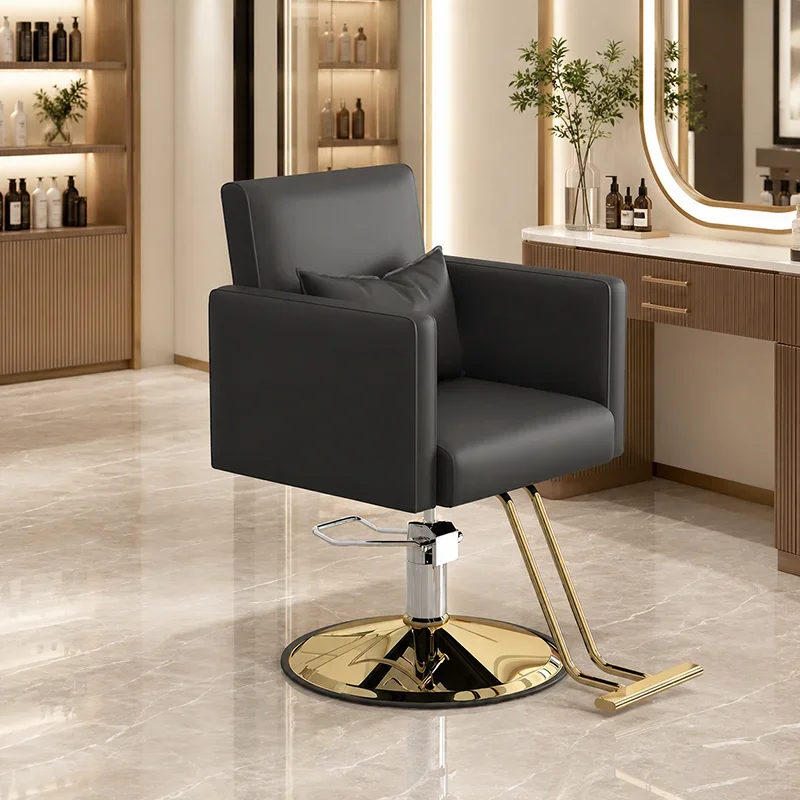 Swivel High Back Barber Chair Hairdressing Vintage Salon Chair Space Saving Barbershop Poltrona Barbiere Salon Furniture