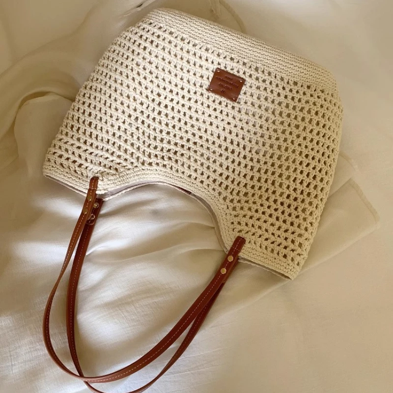 

Women's 2025 New Arrival Beach Vacation Woven Straw Tote Crossbody Bag Large Capacity Lightweight Eco-Friendly Stylish Travel