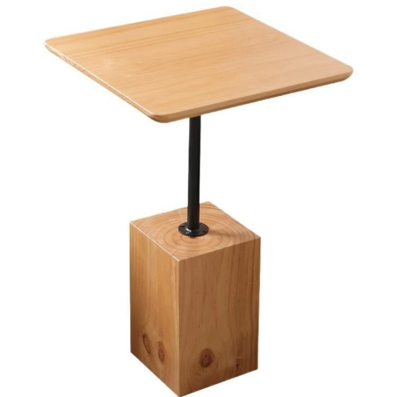 A few medieval coffee shops, commercial matching small square tables, wabi sandy wind solid wood dining tables