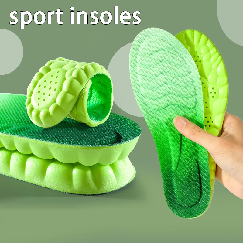 Atmungsaktive, geruchsabweisende, weiche Einlegesohlen für Herren und Damen, Sport-Einlegesohlen mit Fußgewölbeunterstützung, elastische Sohlen, Turnschuhe, stoßdämpfende Einlegesohle