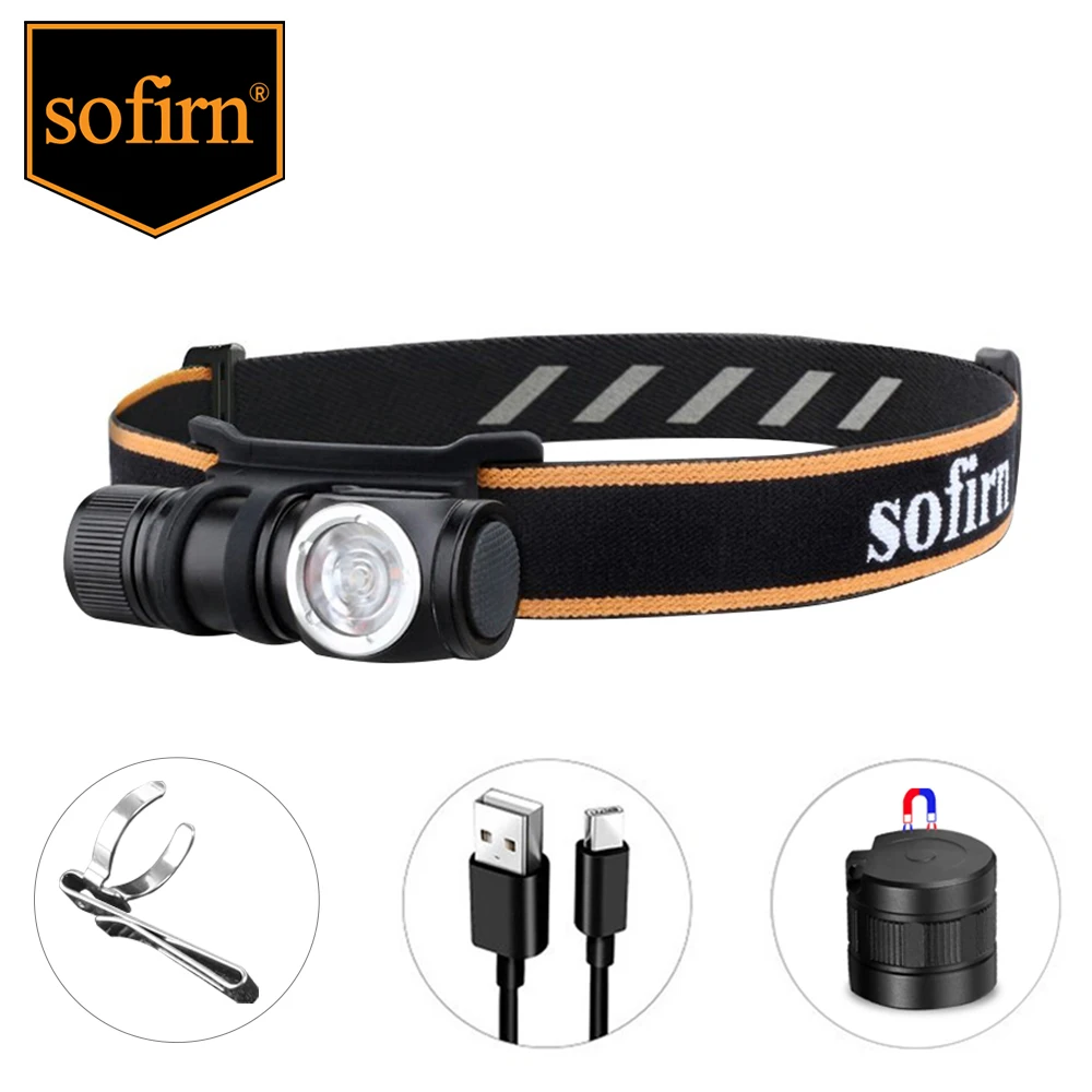 Sofirn HS10 LH351D 90CRI LED Headlamp 1100lm USB C Rechargeable 16340 Mini Flashlight with Magnet Tail Cap Portable Head Torch