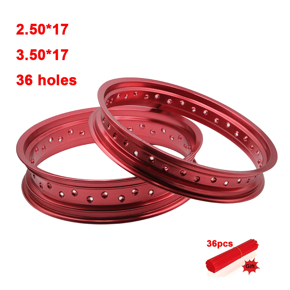 Motocross 3.50x17 Inch 2.50x17 Aluminum Wheel Rims Motorcycle Dirt Bike 36 Spokes Holes 2.50*17' & 3.50*17' Wheels Hub