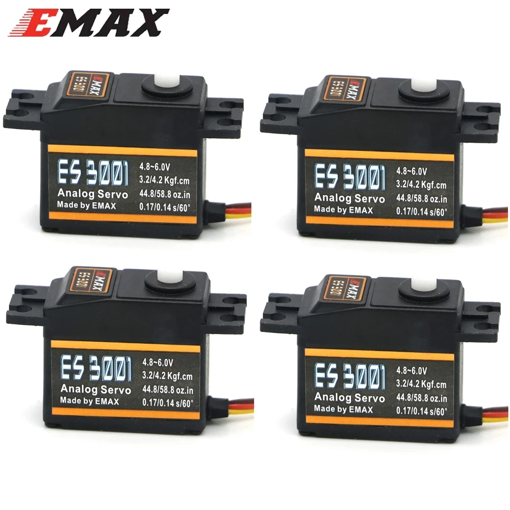 

EMAX ES3001 4,8-6,0 В 43 г пластиковая шестерня стандартный аналоговый сервопривод для радиоуправляемого вертолета, лодки, самолета