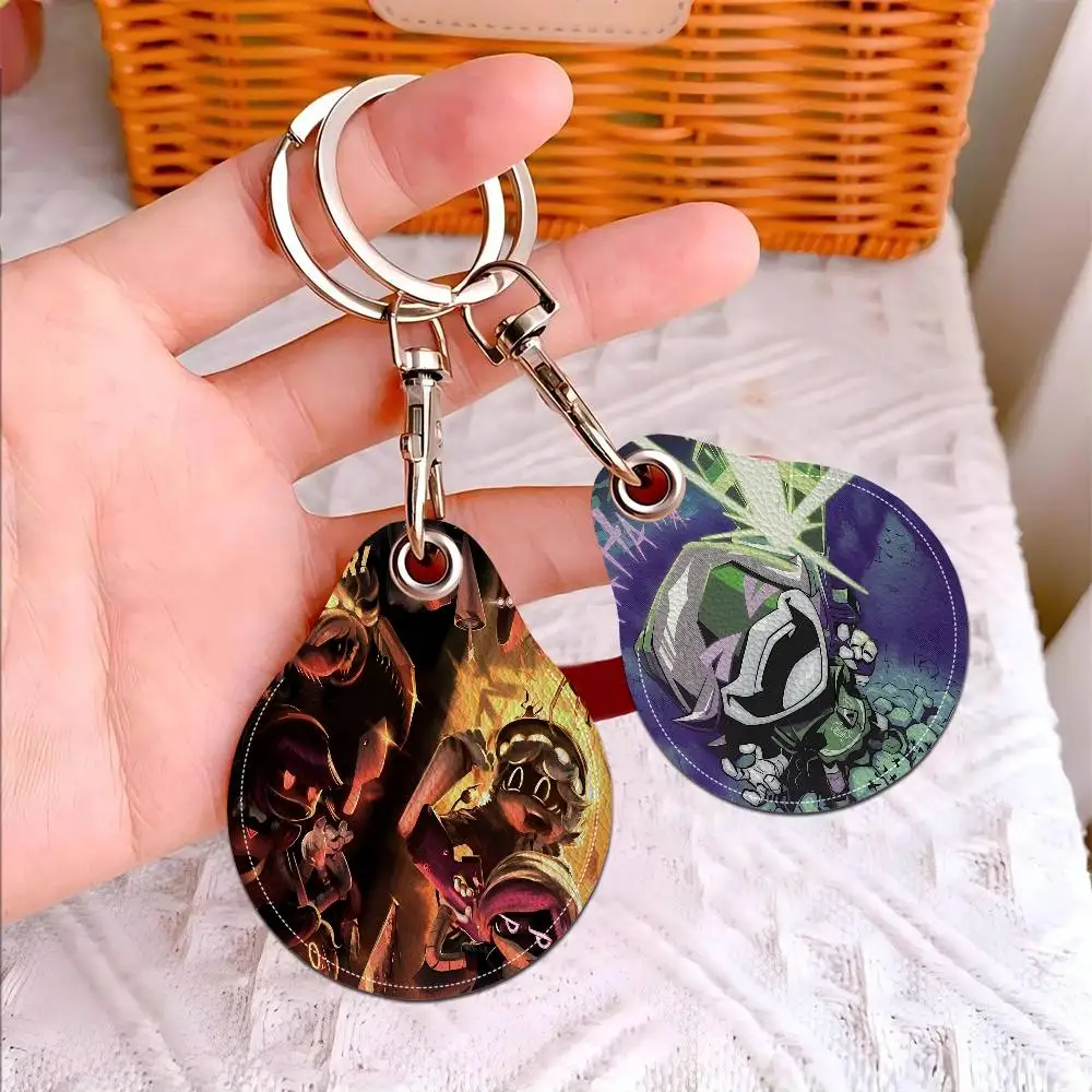 M-Murder D-Drones PU Leather Card Holder Keychain Key Ring Door Access Tags Case Keychain Access Card Bag Key Tag Ring