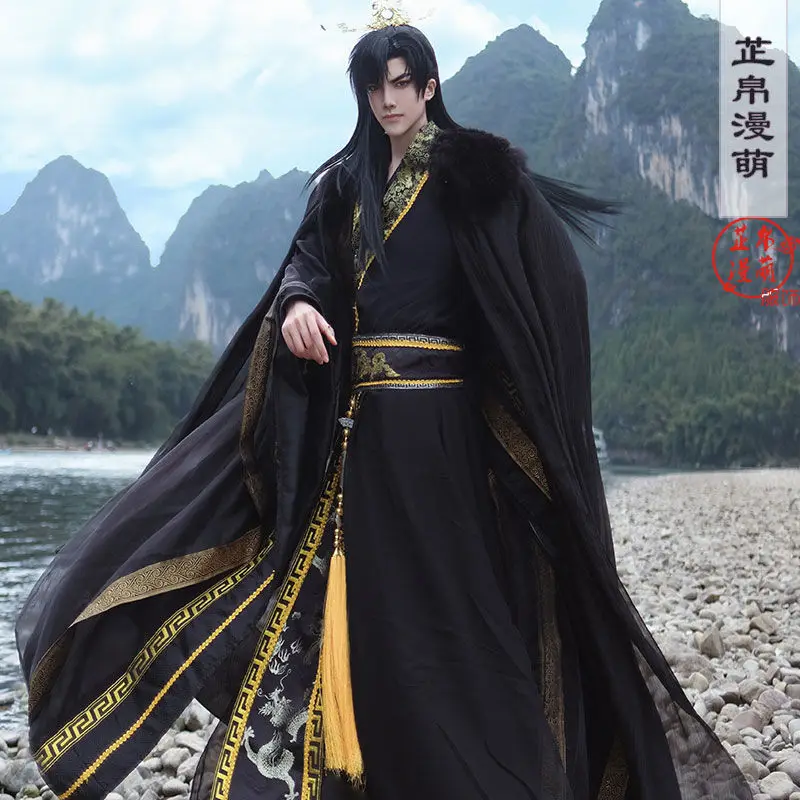 Mo Ran Cosplay Erha and His White Cat Master Cosplay Costume Moran Antiquity Halloween Cosplay Prop Wig Shoe Tian Guan Ci Fu