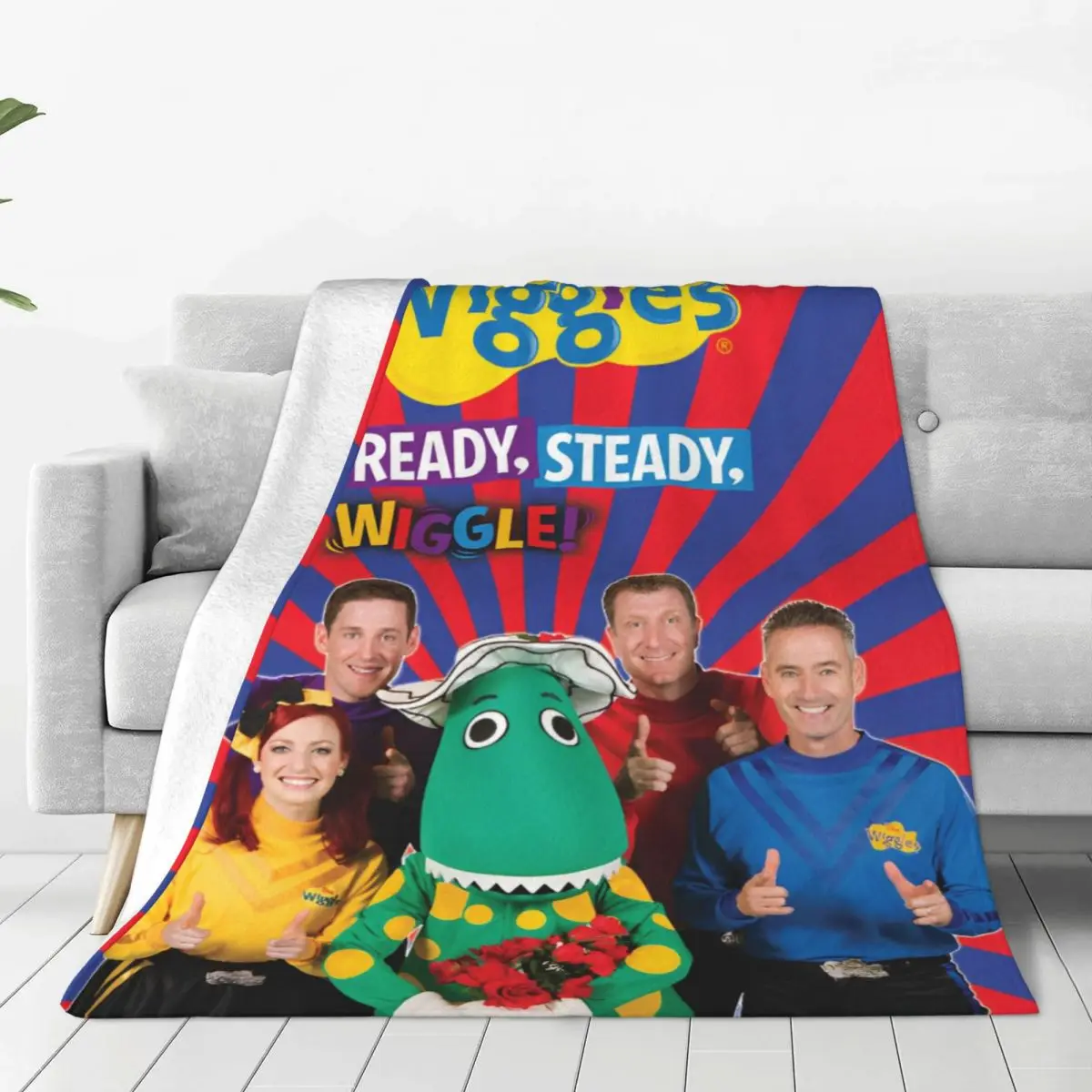 The Wiggles Blanket Australian Children's Music Group Airplane Travel Flannel Throw Blanket For Bedroom Warm Soft Bedspread