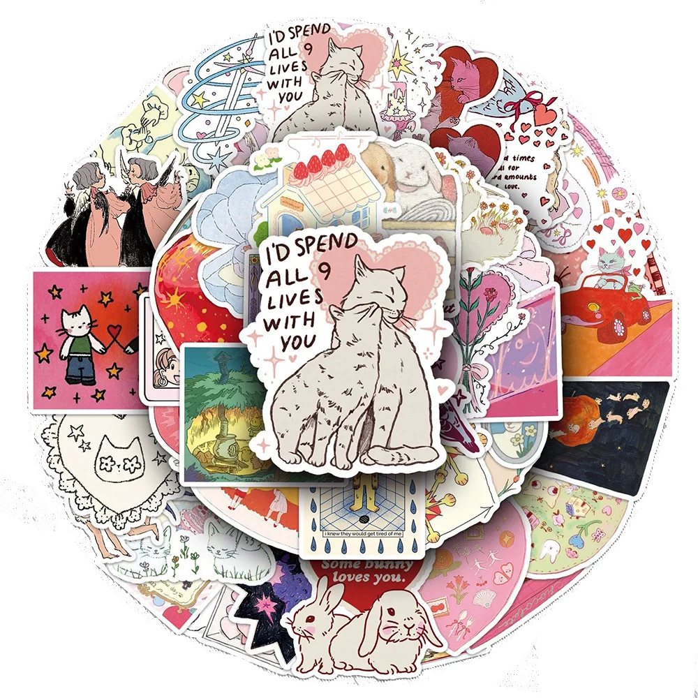 

10/30/50pcs Cute Retro Fairy Tale Cartoon Stickers Aesthetic Graffiti Decals DIY Stationery Luggage Phone Waterproof Sticker Toy