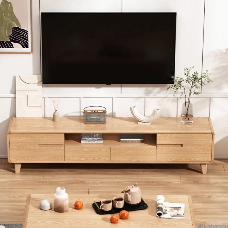 تخزين بسيط حامل تلفاز مقابض أدراج رف الشمال خزانة حامل تلفاز تصميم أبيض Muebles De Television ملحقات المنزل