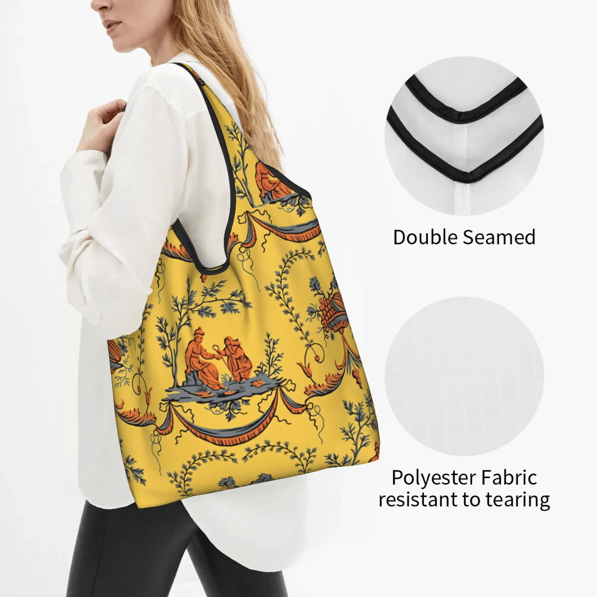 Muhlenkott Toile Moderne 3a  Groceries Shopping Bags Cute Shopper Shoulder Tote Bags Large Capacity Portable  Handbag