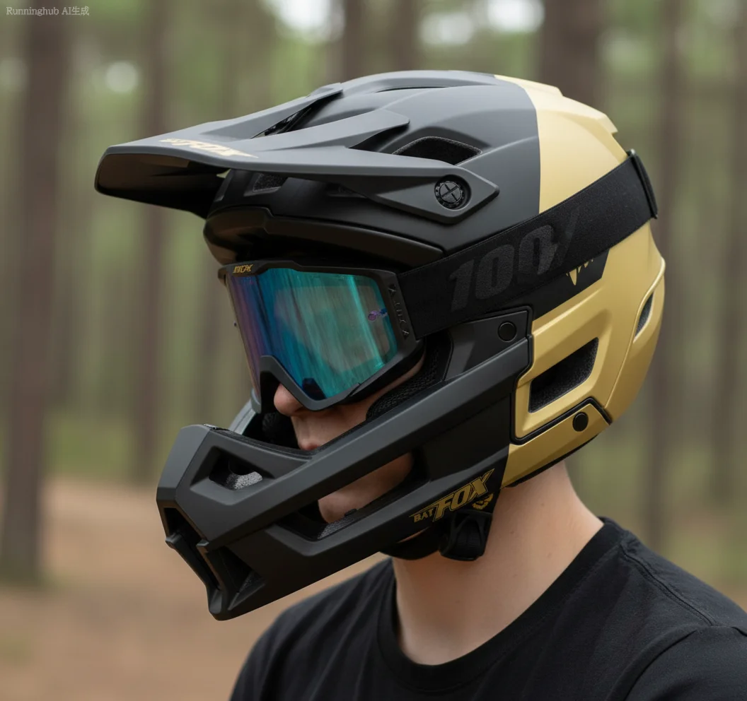 

BATFOX Full Face Helmet Mens Womens Mountain Bike Helmet Lightweight MTB Cycle Helmet for Trail Riding Enduro Downhill Racing