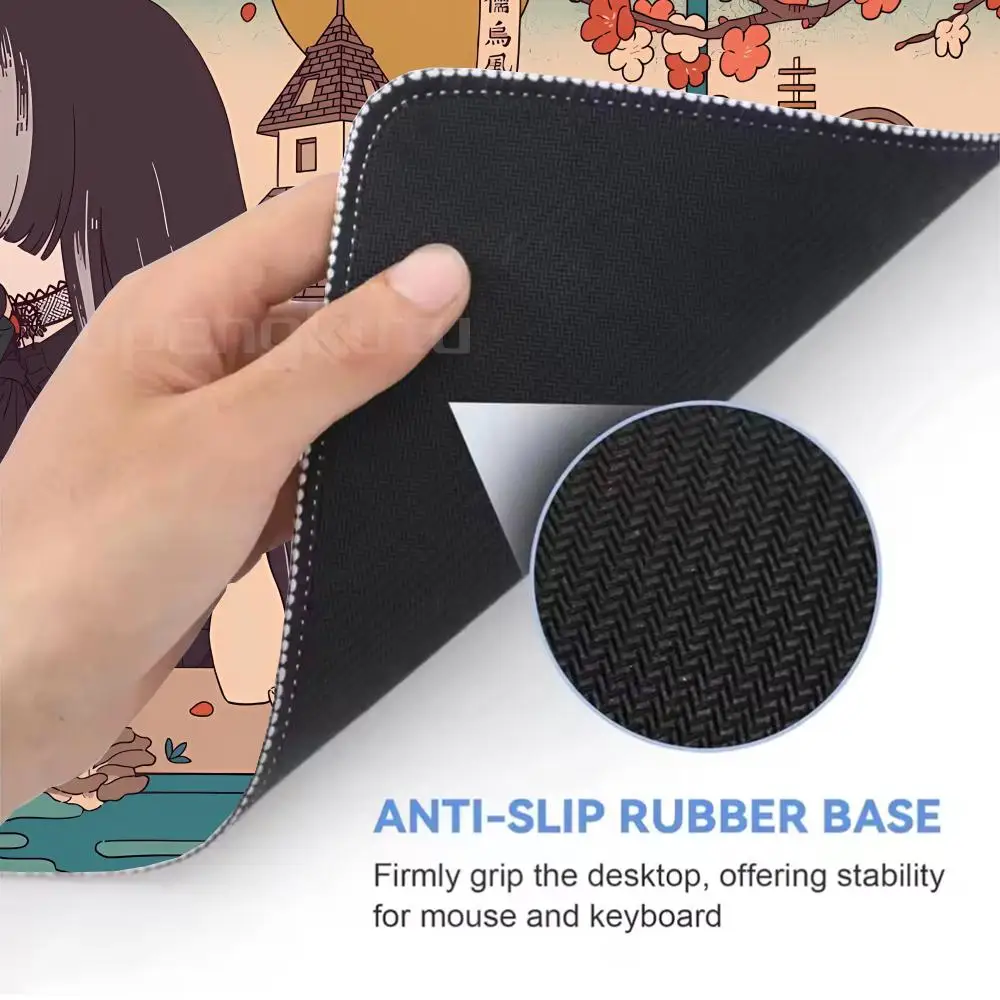 شعبية Virutal Idol J Kufuutei Raden المطاط ماوس الوسادة مع قفل حافة الألعاب اكسسوارات HD الطباعة حصيرة مكتبية طالب لوحة الكتابة