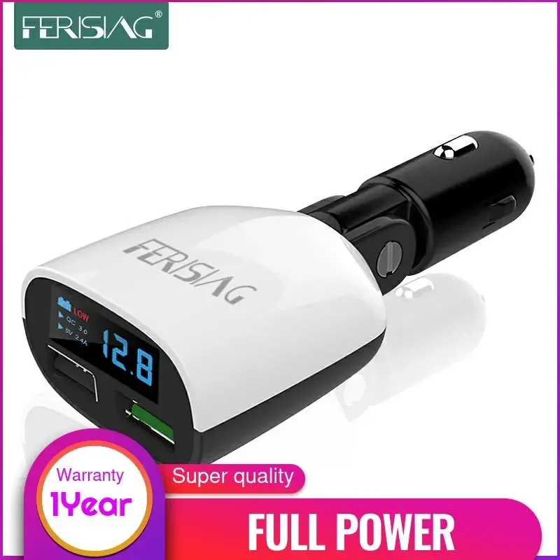 

Ferising Car Charger Digital Display LED Dual Car-charger 3.4A USB Port for iPhone/iPad/Samsung/Xiaomi Phone Charging Adapter