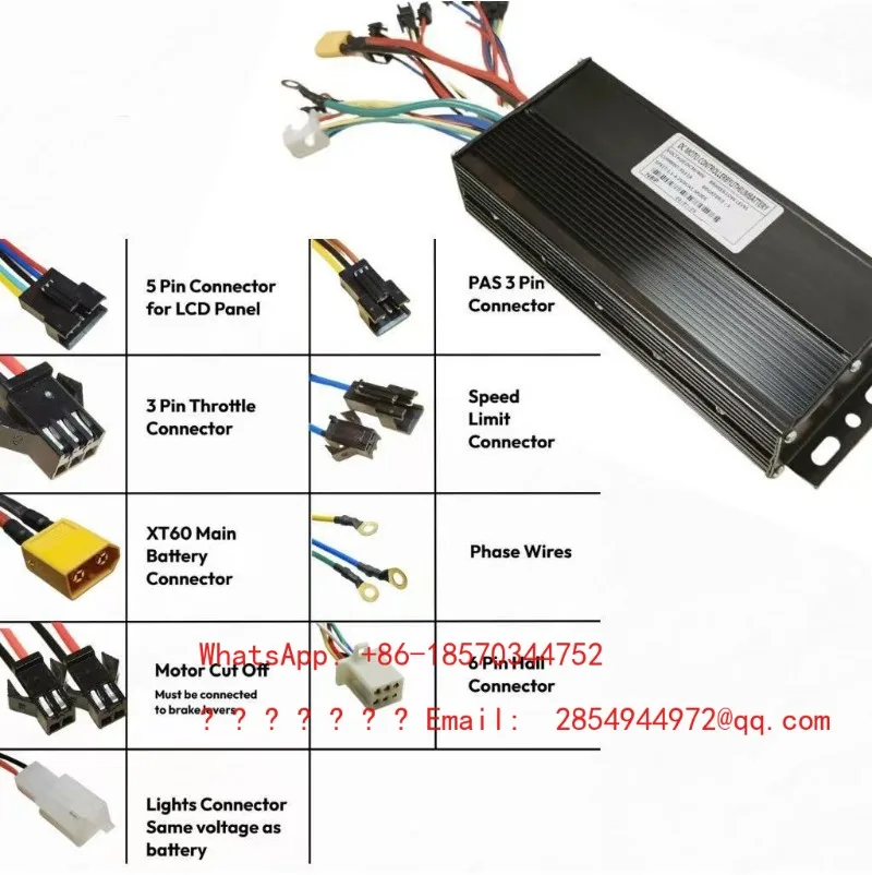 1500W 2000W 36V 48V 52V 35A 40A Sine Wave Three-mode Electric Bicycle Controller