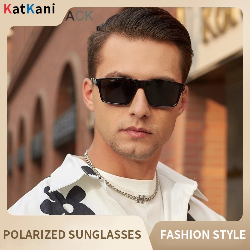 

KatKani Fashion Polarized Men's Sunglasses New Trend Square Optical Prescription TR90 Cycling Sports Drive Glasses Women GJ1906