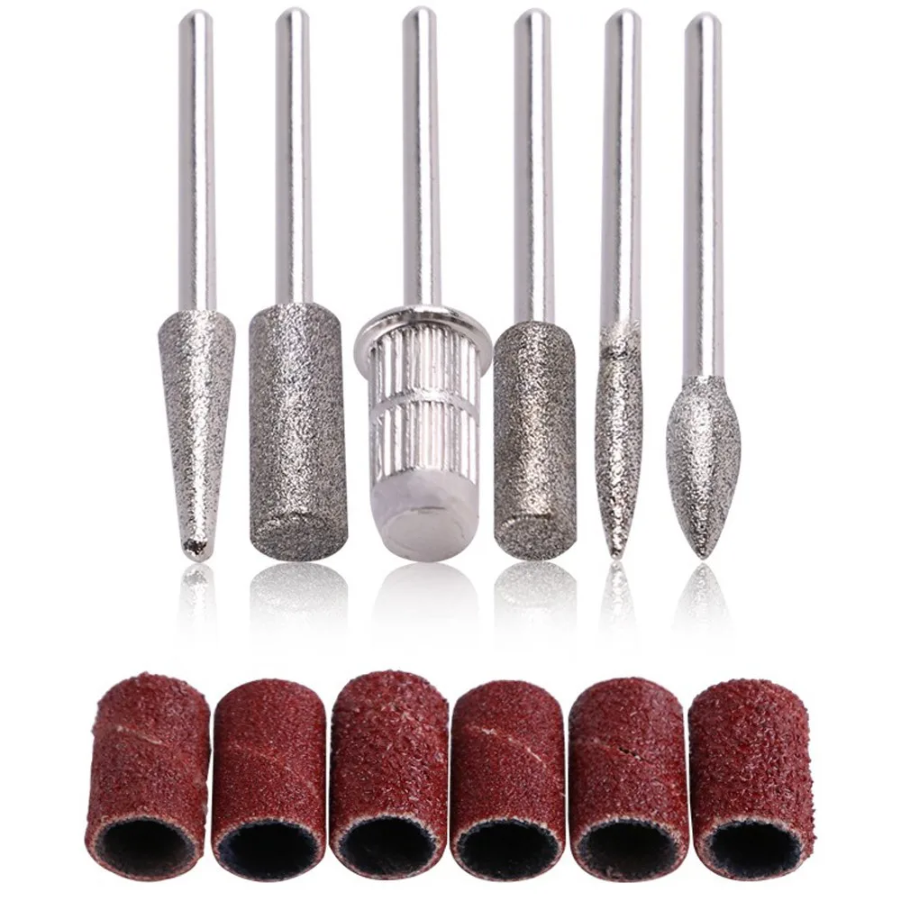 1Set Edelstahl Nagel Bohrer Bits 3/32'' Keramik Nail art Polieren Schleifen Kopf Maniküre Pediküre Maschinen Werkzeug Zubehör