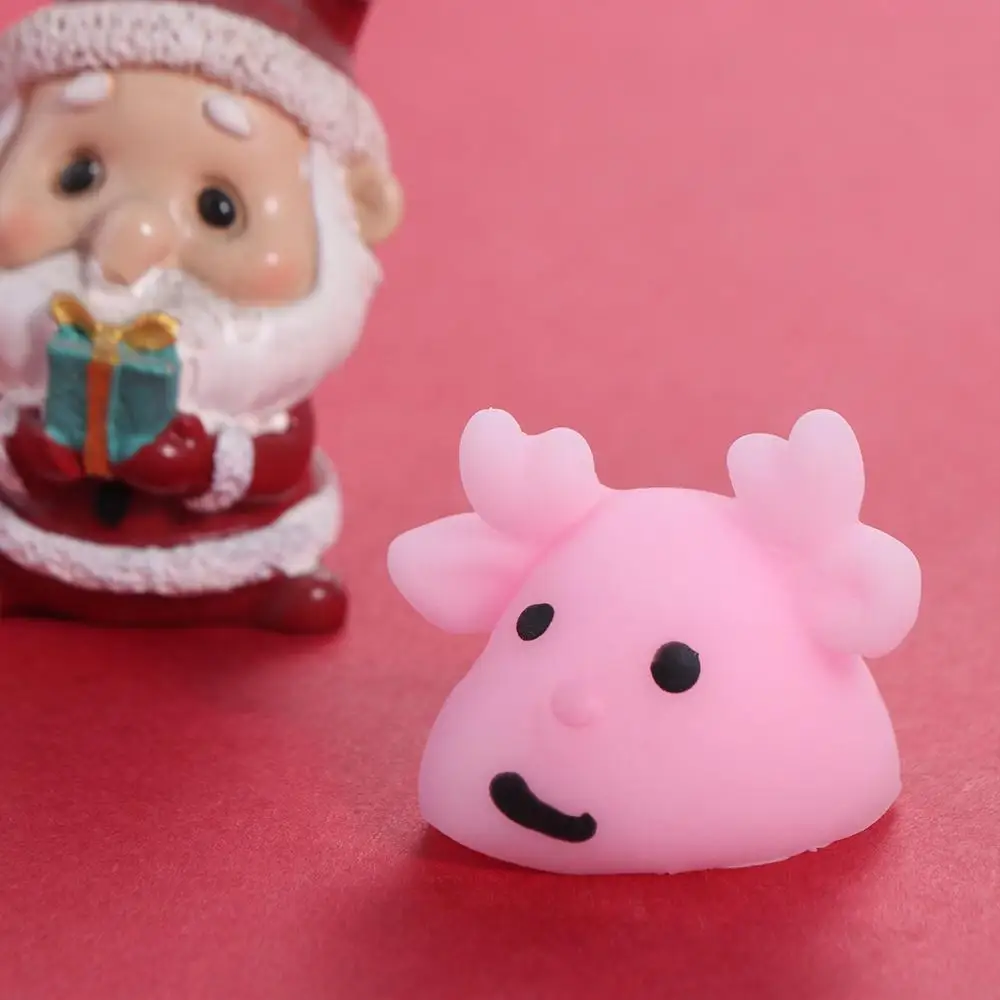 Divertidos juguetes suaves de Navidad, juguete elástico de rebote lento para apretar a mano, juego de Navidad de estilo aleatorio Kawaii para trabajadores de oficina