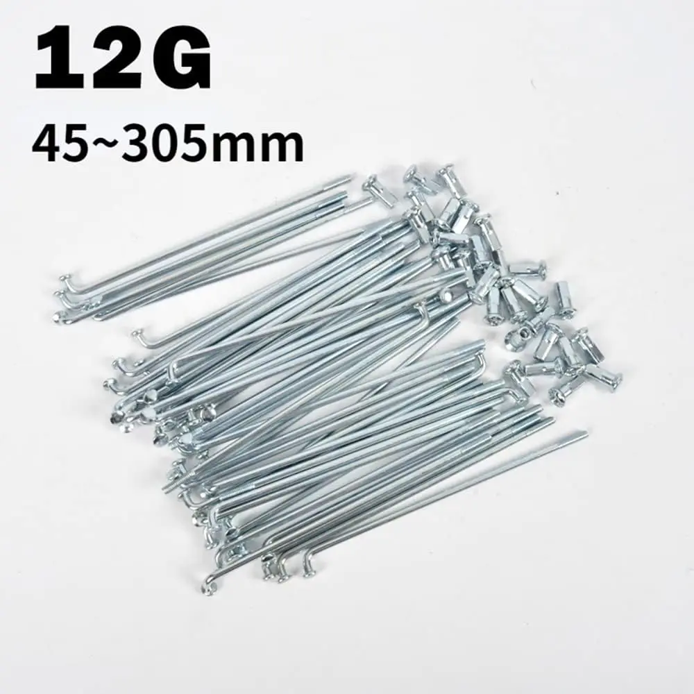 Electric bicycle 12G Diameter 2.5mm Length 100-230mm spokes #45 Steel + nipples 36pcs/lot For E Bike Motorcycle Tricycle