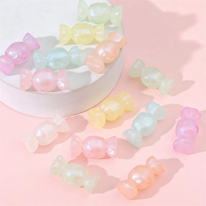 5Pcs 15x31MM Acryl Schöne Candy Perlen Regenbogen Farbe Perlen Charms Für Schmuck Machen DIY Halskette Handwerk perlen Zubehör