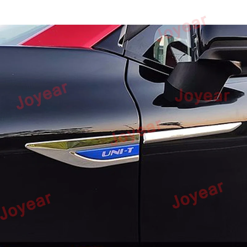 For Changan UNIT UNI-T 2020-2022 Car Stainless Steel Side Sign Plate Leaf Board Stickers Protection Cover Frame Accessories