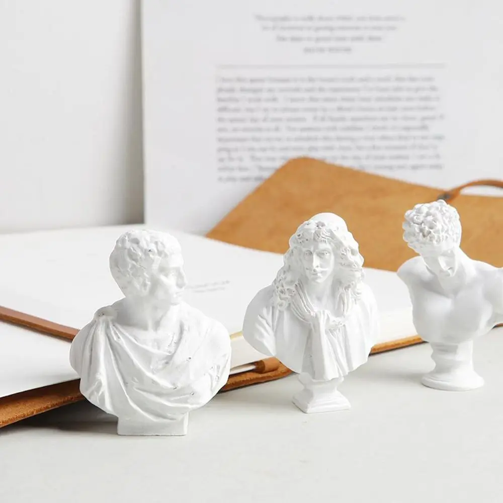 Miniature Home Decor Desktop Ornament Greek Mythology Figurine Gypsum Portraits Plaster Bust Statue Famous Sculpture