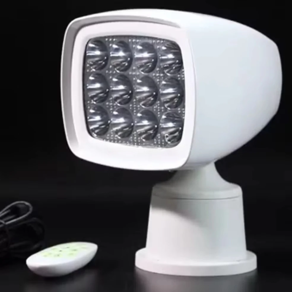 

60W Wireless Remote Control LED Boat Searchlight Rotation Head Marine Floodlight