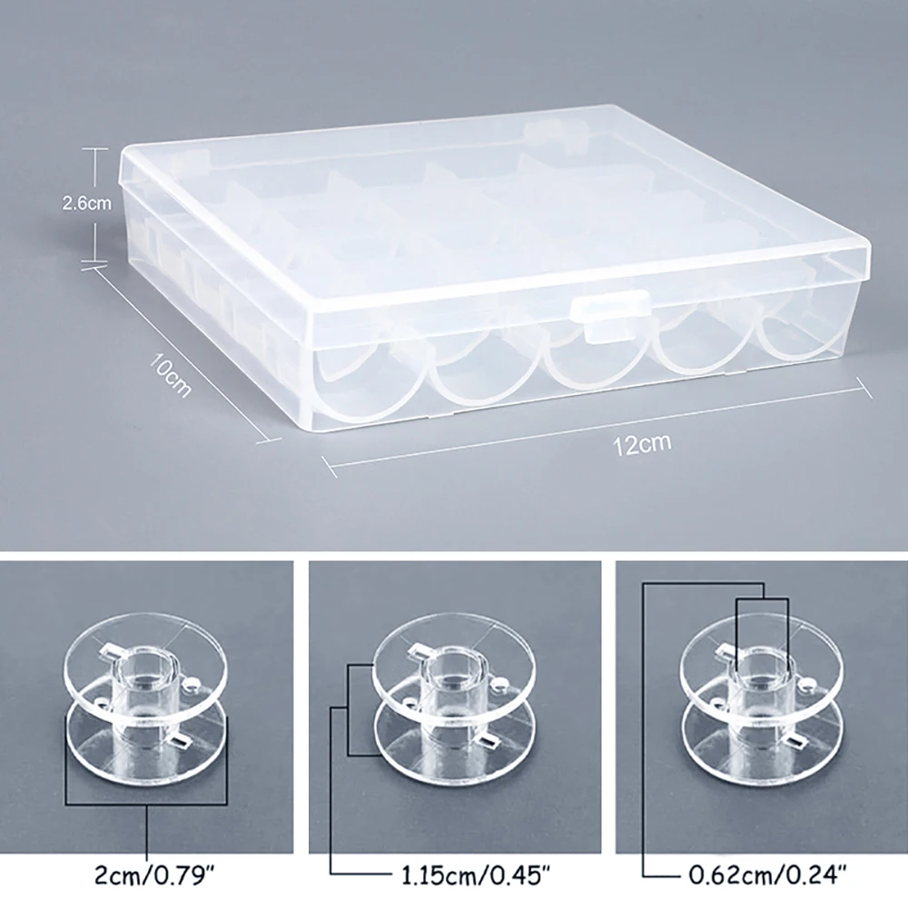 Bobinas de linhas de plástico 25 tamanhos, carretéis de máquina de costura com caixa de armazenamento para acessórios de bordado diy, ferramentas de c