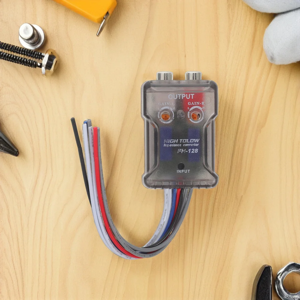 

2Pcs Car Audio Converter Adapter High to Low Subwoofer Amplifier Radio Converter for Vehicle Sound System Stereo Adapter