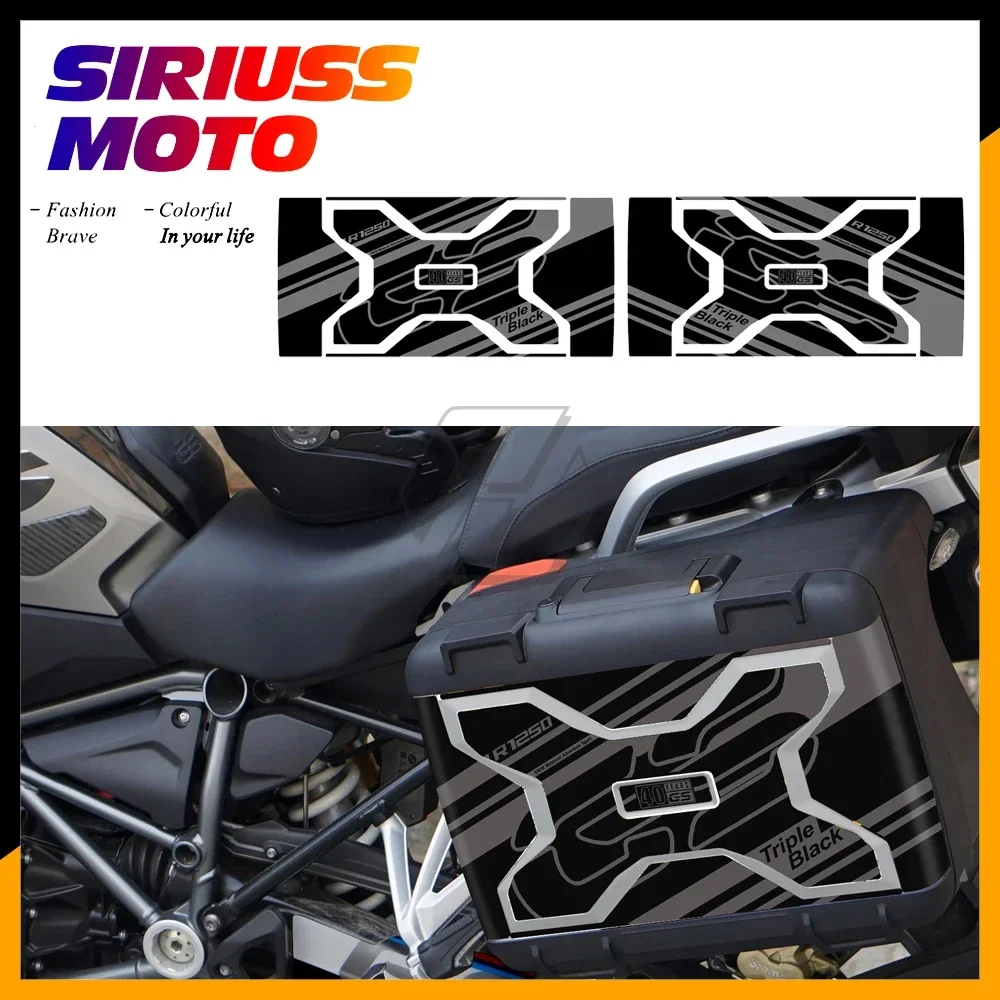 

Motorcycle Sticker Case for BMW Vario Case 2013-2020 W/ R1250GS Triple Black Trunk Box Decals