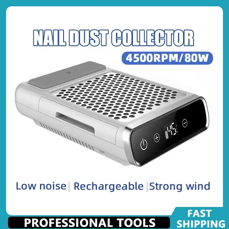 

Powerful Nail Dust Vacuum Collector Professional Nail Dust Extractor With Reusable Filter Manicure Equipment Adjustable Speed