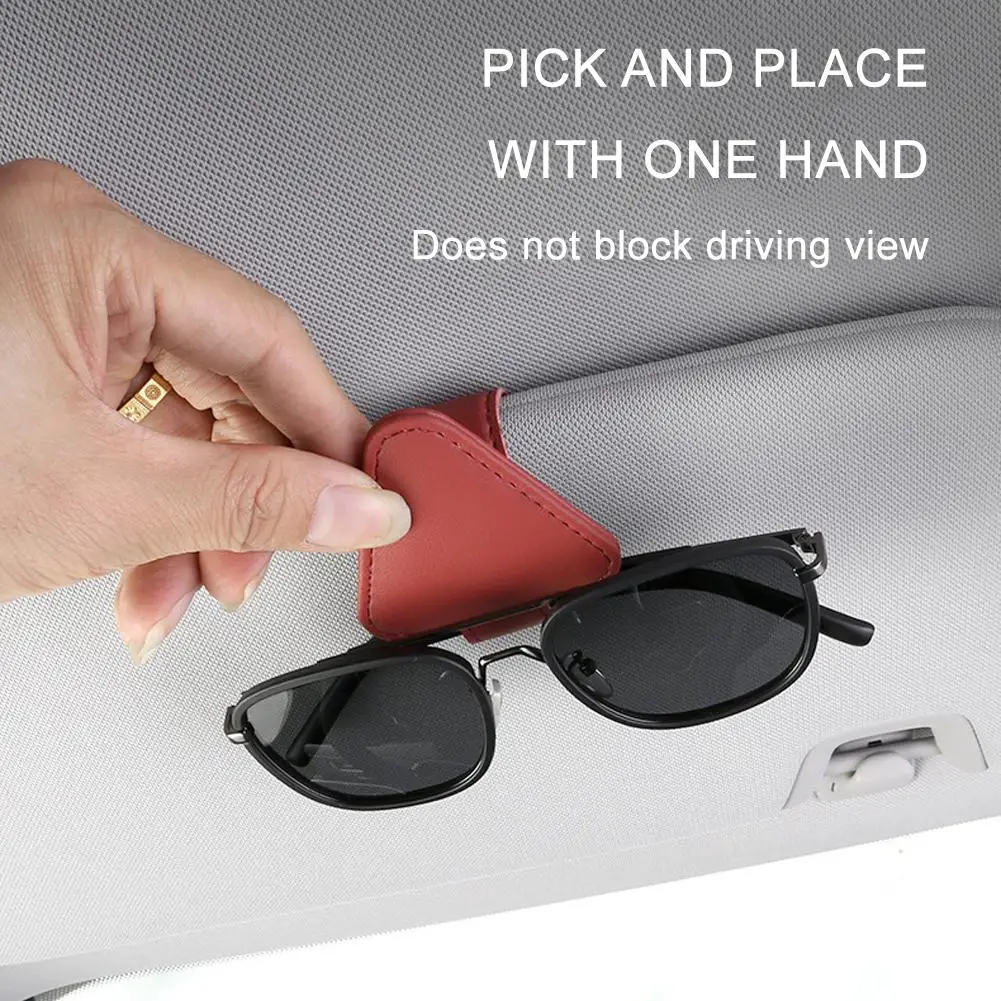 KLASSNUM Universal Car Sun Visor Glasses Box Auto Sunglasses Clip Card Ticket Holder Stand Fastener Pen Case Car Accessories