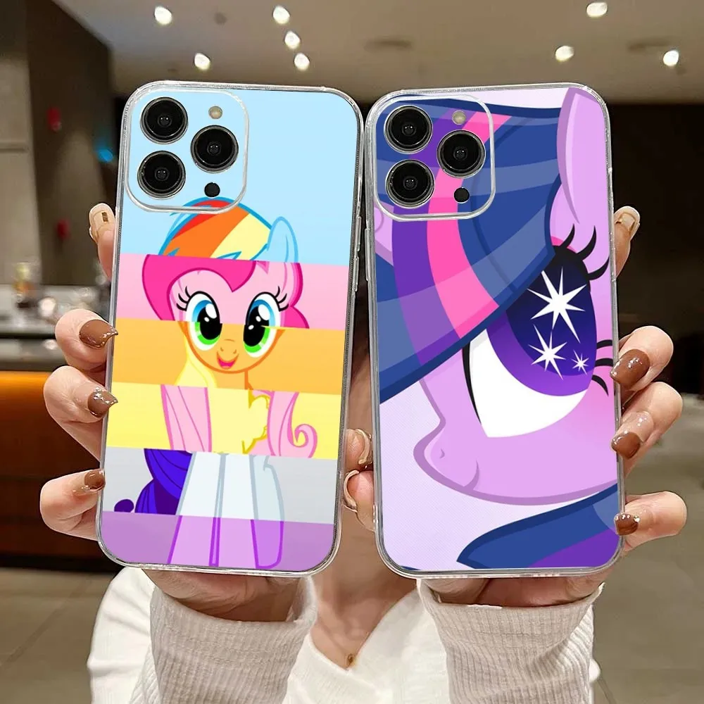 

M-My L-Little P-Ponny Horse Phone Case For iPhone 15,14,13,12,11 Plus,Pro,Max,XR,XS,X,7,8 Plus,SE,Mini Transparent Silicone Soft