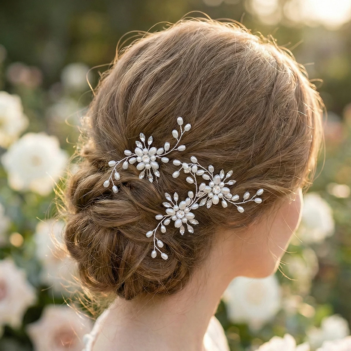2/3/6 Stück Silberne Perlen-Haarnadeln Kristall Braut-Haarspangen Haarklammern Brautjungfern-Haaraccessoires Damen Prom Schmuck Kopfschmuck