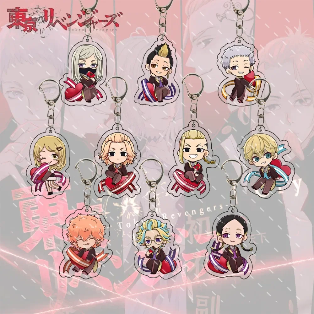 Tokyo Revengers Acrylic Stand Key Chain, Anime Figure, Manjiro, Ken, Takemichi, Hinata, Atsushi, Gold and Jade, Ver, Each Other