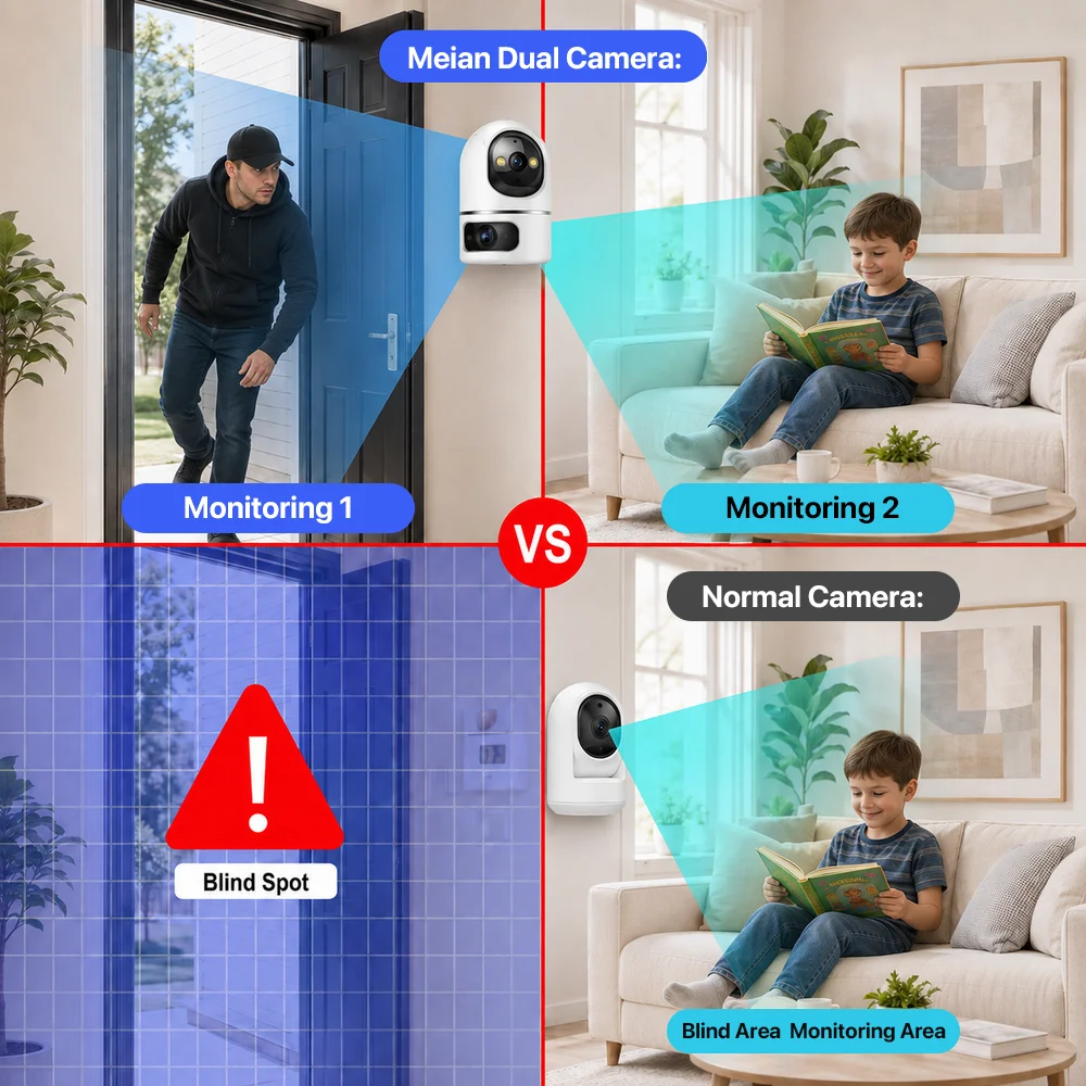 4MP HD 5G WiFi Dual Lens PTZ Camera PIR Night Vision Auto Tracking Home Indoor Security CCTV Surveillance Cameras Baby Monitor