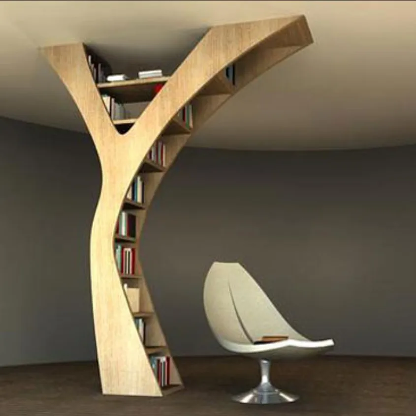 Y-shaped tree partition, sales office, exhibition hall, bookshelf, library, school corner display shelf