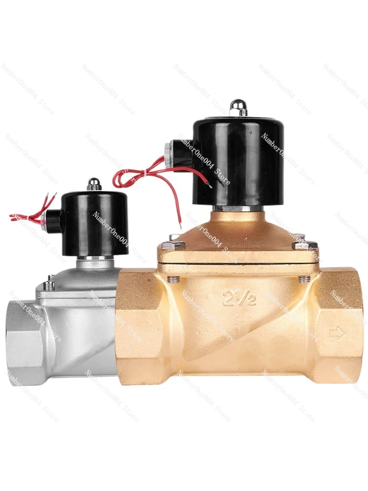 Stainless Steel Solenoid Valve Dn65 80 2.5-Inch Brass Water Valve Switch Solenoid Valve Weak Acid and Alkali Corrosion 220v24