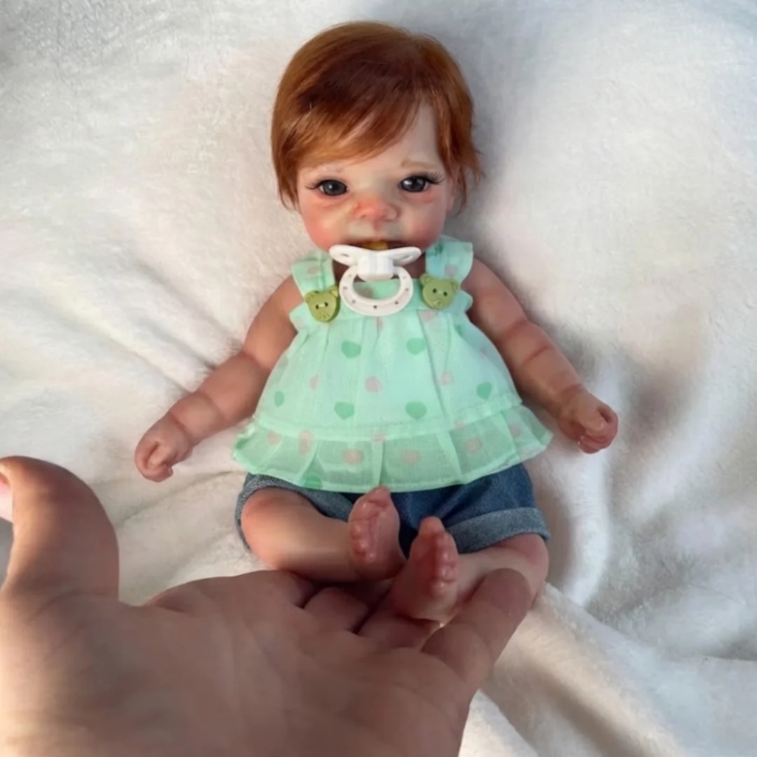 2 Sets Clothes/26cm Open Mouth Mini bebe reborn de silicona Girl Dolls With Rooted Hair & Painted Skin Soft Touch Reborn Doll - view 3