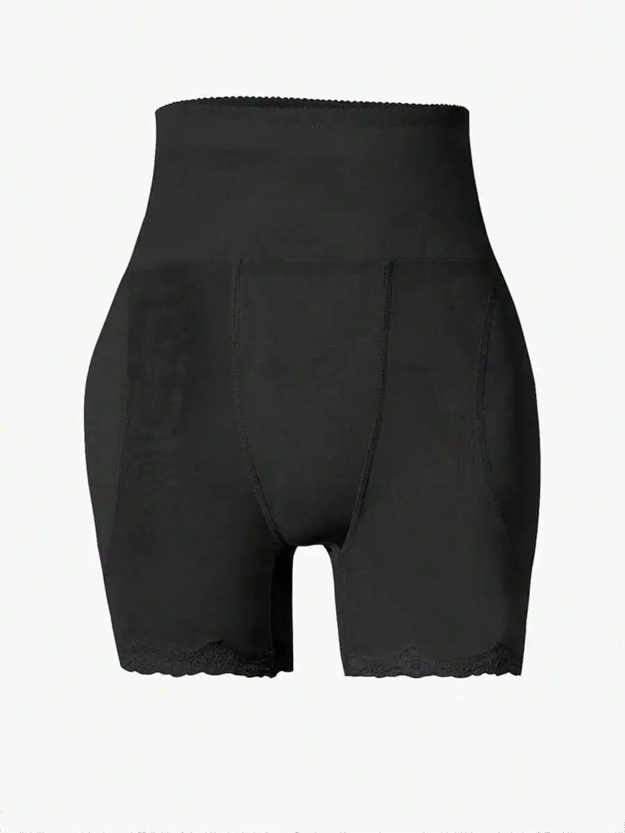 

Women High Waisted Shaping Shorts With Padding Tummy Control Booty Lifter Slim Fit Breathable Mesh