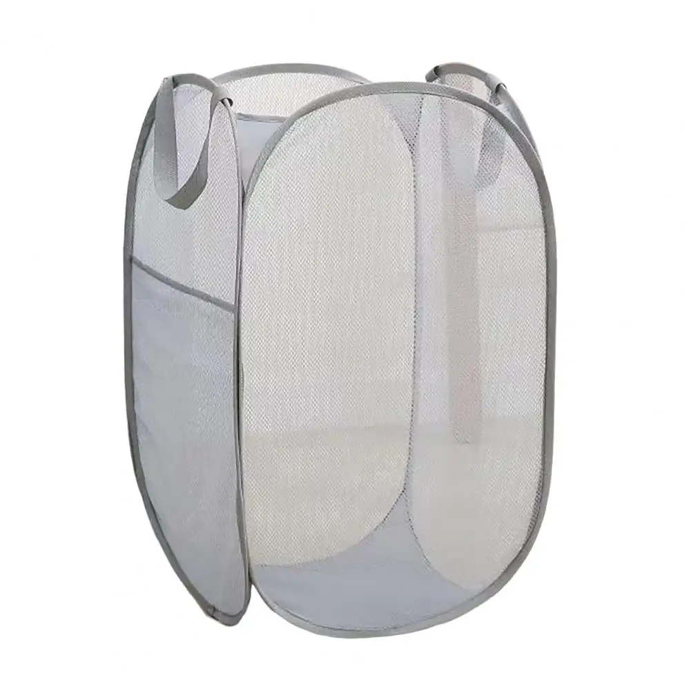 Outdoor Storage Solution Breathable Mesh Storage Bag Capacity Foldable Laundry Basket with Handle for Easy Carrying Breathable