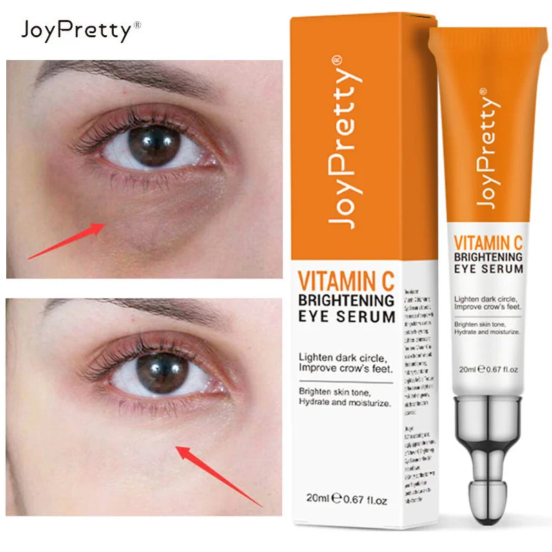 Vitamin C Remove Dark Circles Eye Serum Eye Bags Lift Firm Brightening Eye Cream Hyaluronic Acid Anti-Wrinkle Massage Eyes Care