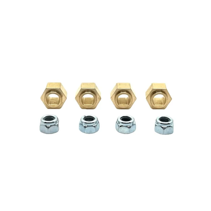 +1.5mm For MJX HYPER GO H18P 7mm*5.5mm Brass Wheel Hex Hub Adapter Hexes With Nut Extension Combiner Rc Car Upgrade P18P08 JM30