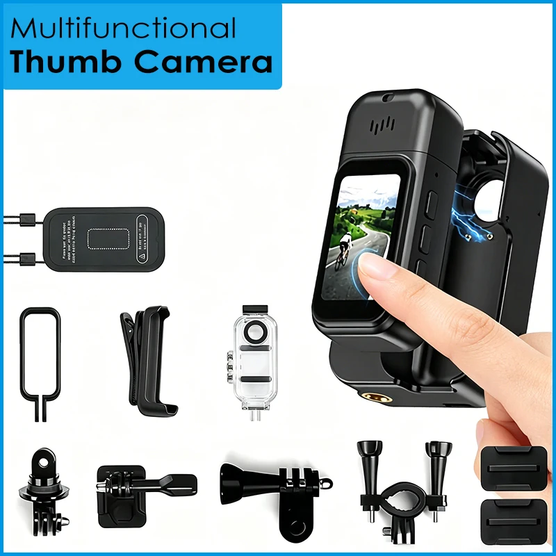 Cámara de Acción 4K 1080P WiFi, Mini Cámara Deportiva Portátil para Exteriores, Grabación POV, Vlog, Resistente al Agua, Grabación de Ciclismo