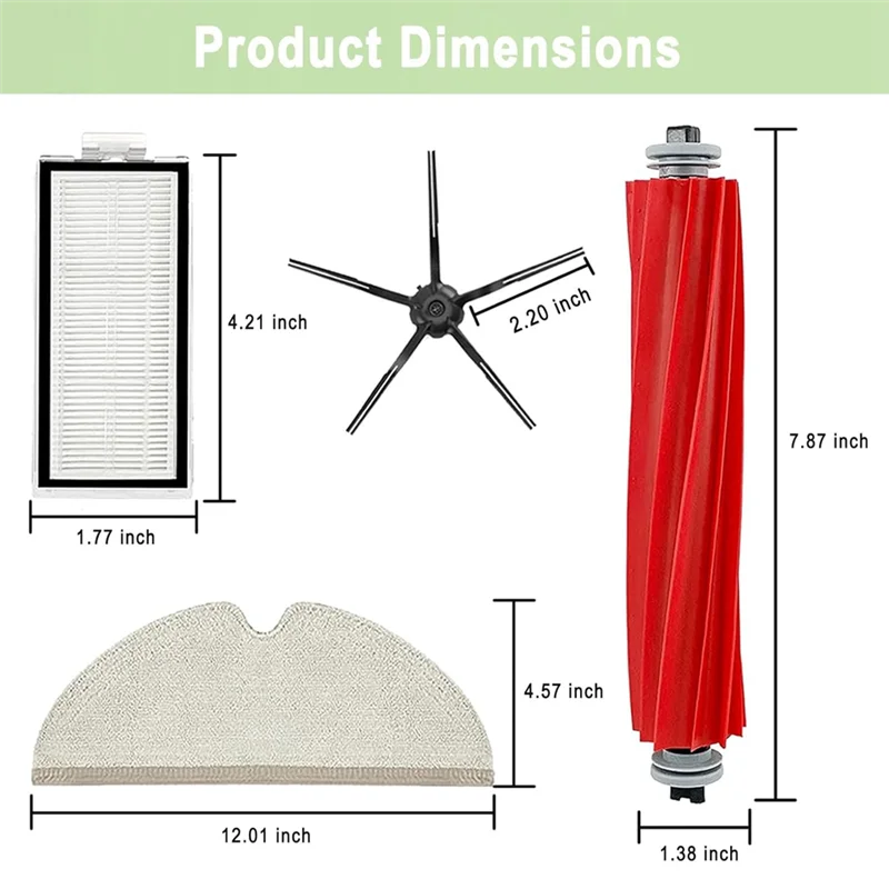 A97G استبدال أجزاء الملحقات عدة ل Xiaomi Roborock Q7 Q7 + Q7 ماكس Q7 ماكس + مكنسة كهربائية الجانب الرئيسي فرشاة فلتر Hepa ممسحة