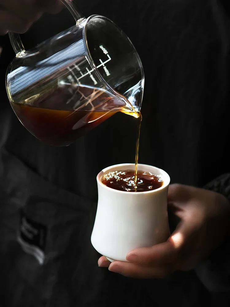 High-End Ceramic Coffee Cup Scented Waist Hand-Poured Sharing Tasting Cup Pig Mouth Australian White Cup Nordic Style