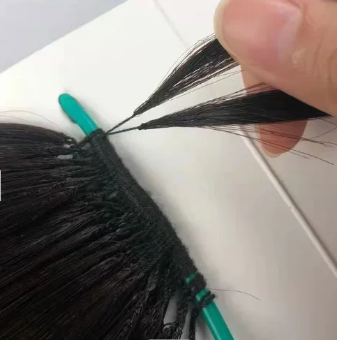 2025/Top quality factory price 100% virgin human cuticle aligned hair twin knot feather line hair extension