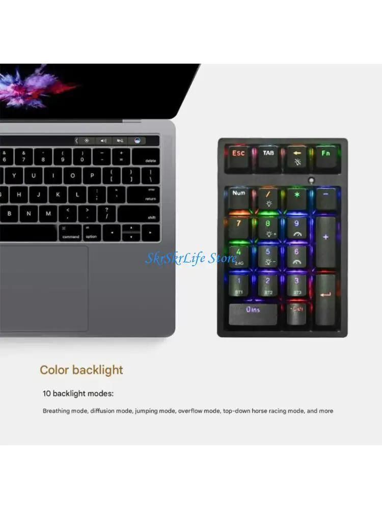 

E65E Bluetooth-совместимая беспроводная цифровая клавиатура 2,4G, цифровая клавиатура, 21 клавиша, портативная клавиатура для