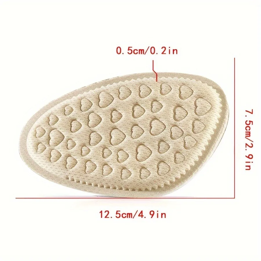 2 Paar weiche Anti-Schmerz-Einlegesohlen mit runder Spitze | Rutschfestes Fußkissen für High Heels, Freizeitschuhe, bequeme Schuheinlagen – Detail 1