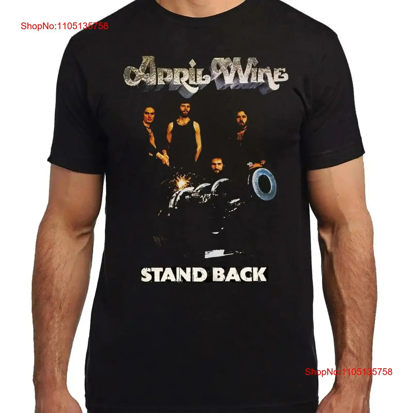 April Wine band stand back black T shirt All sizes vintage Washed Stretched Unisex Soft Breathable graphic Stylish fashion
